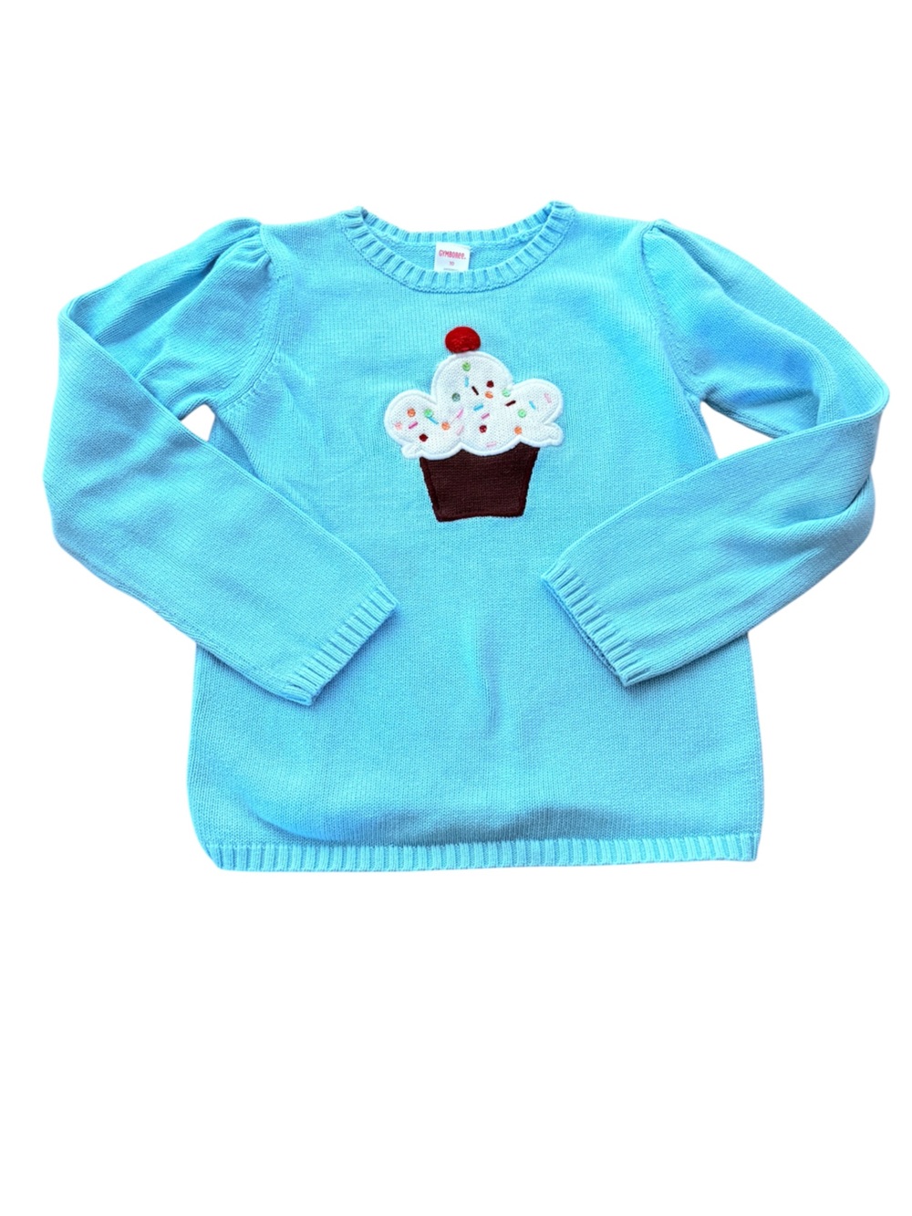 Gymboree girls size 10 blue cupcake puff sleeve sweater